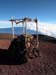 Shrine at summit of Mauna Kea with Mauna Loa in the background